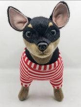 Load image into Gallery viewer, Image of a super cute black Chihuahua stuffed animal plush toy front profile.