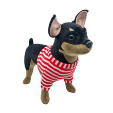 Load image into Gallery viewer, This image shows an adorable, standing Black Chihuahua Stuffed animal with big floppy ears.