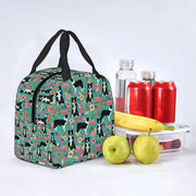 Image of an insulated Border Collie in bloom design Border Collie lunch bag