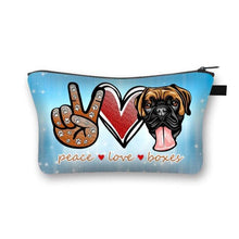 Load image into Gallery viewer, Peace, Love and Boxers Multipurpose Pouches-Accessories-Accessories, Bags, Boxer, Dogs-Boxer - Light Blue Background with Sparkles-2