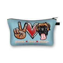 Load image into Gallery viewer, Peace, Love and Boxers Multipurpose Pouches-Accessories-Accessories, Bags, Boxer, Dogs-Boxer - Light Blue Textured Background-3