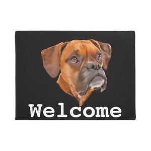 Image of welcome boxer dog doormat 
