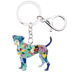 Image of a boxer keychain in the color blue