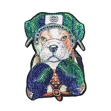 Load image into Gallery viewer, Boxing English Bulldog Embroidered Sew-on PatchPatch11.6&quot; x 7.9&quot;