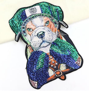 Boxing English Bulldog Embroidered Sew-on PatchApparel