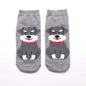 Bull Terrier Love Womens Ankle Length Socks-Apparel-Accessories, Bull Terrier, Dogs, Socks-Schnauzer-7