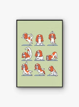 Load image into Gallery viewer, Yoga and Cavalier King Charles Spaniel Love Canvas Print Poster-Home Decor-Cavalier King Charles Spaniel, Dogs, Home Decor, Poster-17.7” Width x 23.6” Height-Cavalier King Charles Spaniel-1
