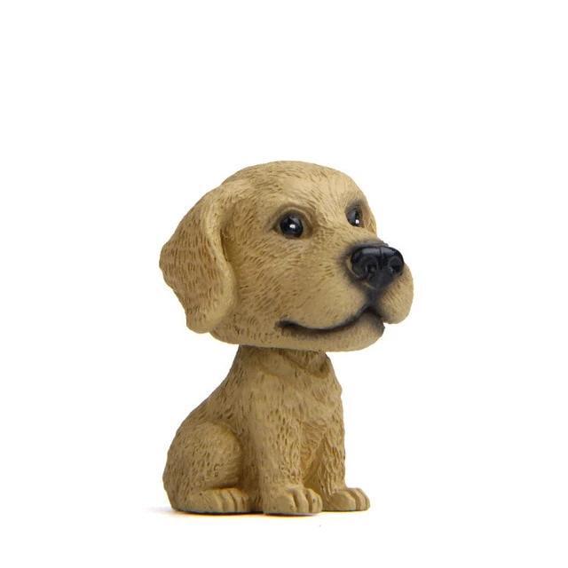 Chocolate Labrador Miniature Car BobbleheadCarLabrador - Yellow