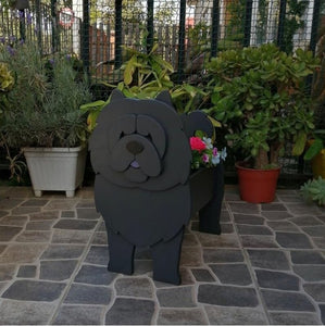 Image of a cutest 3d black chow chow flower planter