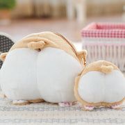 Image of two Corgi butt purse in small and medium size in the most adorable plush Corgi bum design