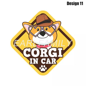 Image of Corgi car sticker in the cutest Corgi in Car loving design 11
