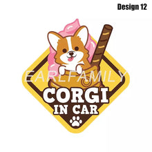 Load image into Gallery viewer, Image of Corgi car sticker in the cutest Corgi in Car loving design 12
