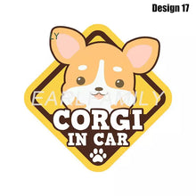 Load image into Gallery viewer, Image of Corgi car sticker in the cutest Corgi in Car loving design 17