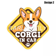Load image into Gallery viewer, Image of Corgi car sticker in the cutest Corgi in Car loving design 2