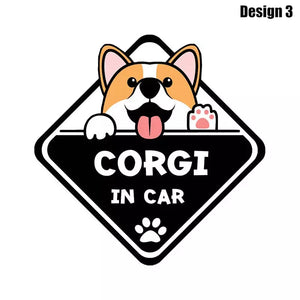 Image of Corgi car sticker in the cutest Corgi in Car loving design 3