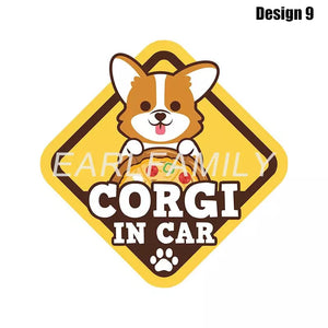 Image of Corgi car sticker in the cutest Corgi in Car loving design 9