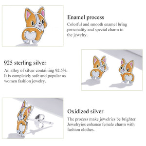 Corgi Love Silver Earrings-Dog Themed Jewellery-Corgi, Dogs, Earrings, Jewellery-8