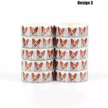 Load image into Gallery viewer, Image of design 3 corgi masking tape in infinite smiling corgi design