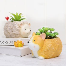 Load image into Gallery viewer, Corgi on Belly with Leaf Design Love Succulent Plants Flower Pot-Home Decor-Corgi, Dogs, Flower Pot, Home Decor-6