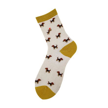 Load image into Gallery viewer, Image of a white beagle sock on a white background