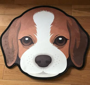 Image of Beagle rug in the cutest Beagle face on the wooden floor
