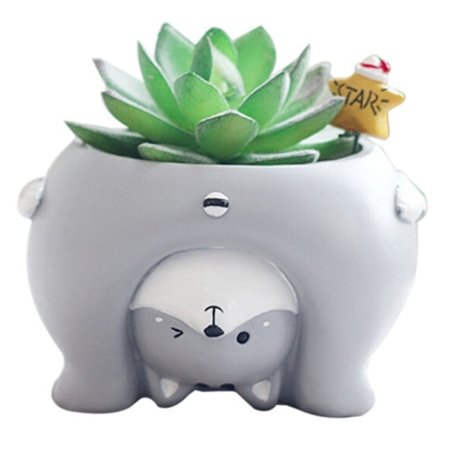 upside down succulent planter Boston Terrier Planter