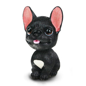 Image of a black frenchie bobblehead