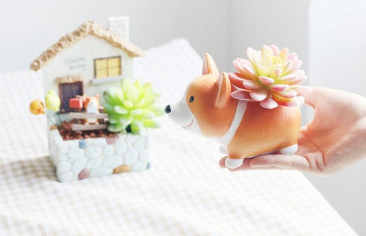 corgi succulent planter Corgi Plant Holder Standalone