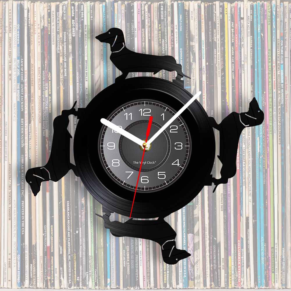 Dachshund All Day Vinyl Record Wall Clock-Home Decor-Dachshund, Dogs, Home Decor, Wall Clock-2