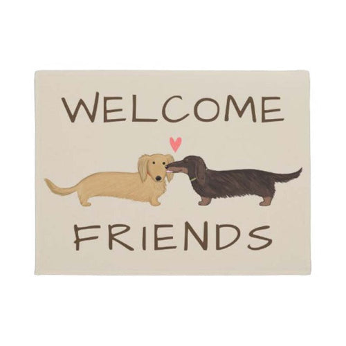 Image of welcome dachshund doormat