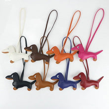 Load image into Gallery viewer, Image of colorful leather Dachshund accessories in 8 different colors
