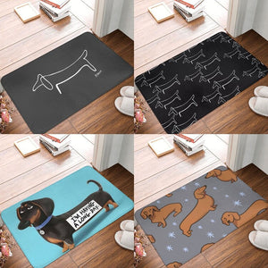 Image of four weiner dog rugs