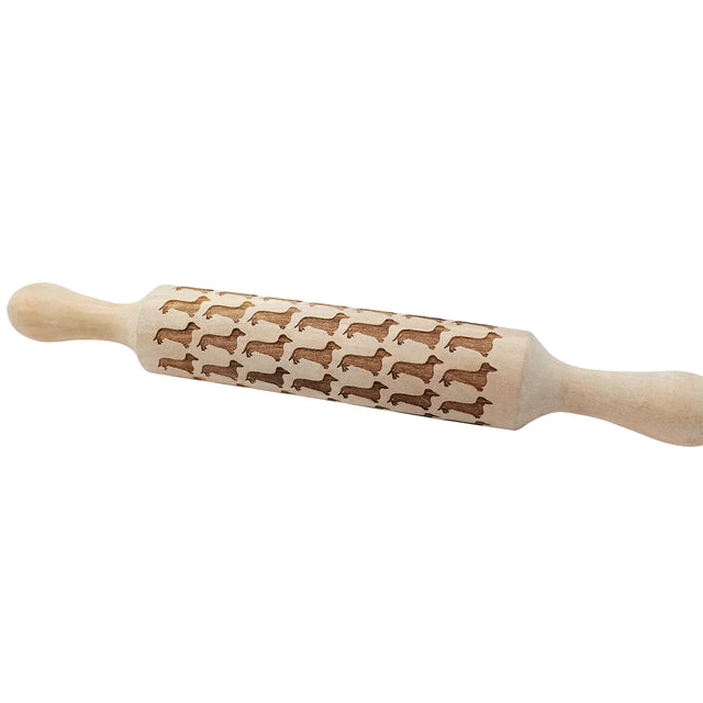 Dachshund Love Wooden Rolling Pin for Baking Cookies