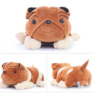 Images of english bulldog stuffed animal in orange and white
