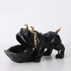 Image of a cutest organiser English Bulldog statue in Black color