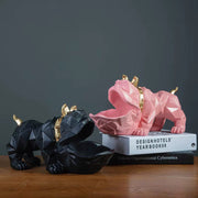 Image of two cutest organiser English Bulldog statues in the shape of English Bulldog in the color Black and Pink