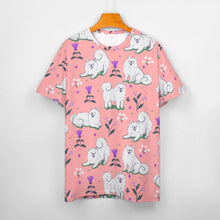 Load image into Gallery viewer, pink bichon frise tshirt for women full front view