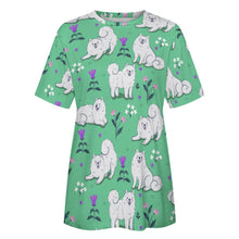 Load image into Gallery viewer, green bichon frise t-shirt for women