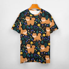 Load image into Gallery viewer, image of a black t-shirt - shiba inu t-shirt for women