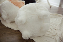 Load image into Gallery viewer, image of an adorable white samoyed plush toy  pillow - rear view