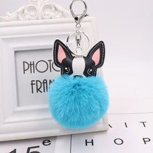 Load image into Gallery viewer, Fluffy Boston Terrier Love Keychains-Accessories-Accessories, Boston Terrier, Dogs, Keychain-Blue-10