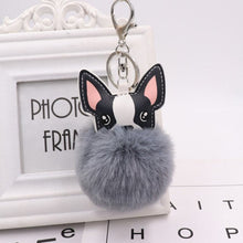Load image into Gallery viewer, Fluffy Boston Terrier Love Keychains-Accessories-Accessories, Boston Terrier, Dogs, Keychain-Grey-11
