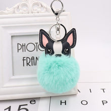 Load image into Gallery viewer, Fluffy Boston Terrier Love Keychains-Accessories-Accessories, Boston Terrier, Dogs, Keychain-Green-6