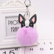 Load image into Gallery viewer, Fluffy Boston Terrier Love Keychains-Accessories-Accessories, Boston Terrier, Dogs, Keychain-Purple-7