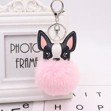 Load image into Gallery viewer, Fluffy Boston Terrier Love Keychains-Accessories-Accessories, Boston Terrier, Dogs, Keychain-Pink - Light-9