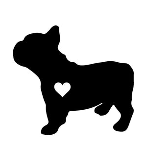 Image of french bulldog car sticker in black color made of high-quality vinyl