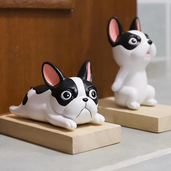 Image of a standing and on belly french bulldog door stopper