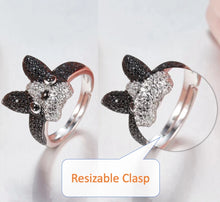 Load image into Gallery viewer, Image of a french Bulldog ring with resizable clasp