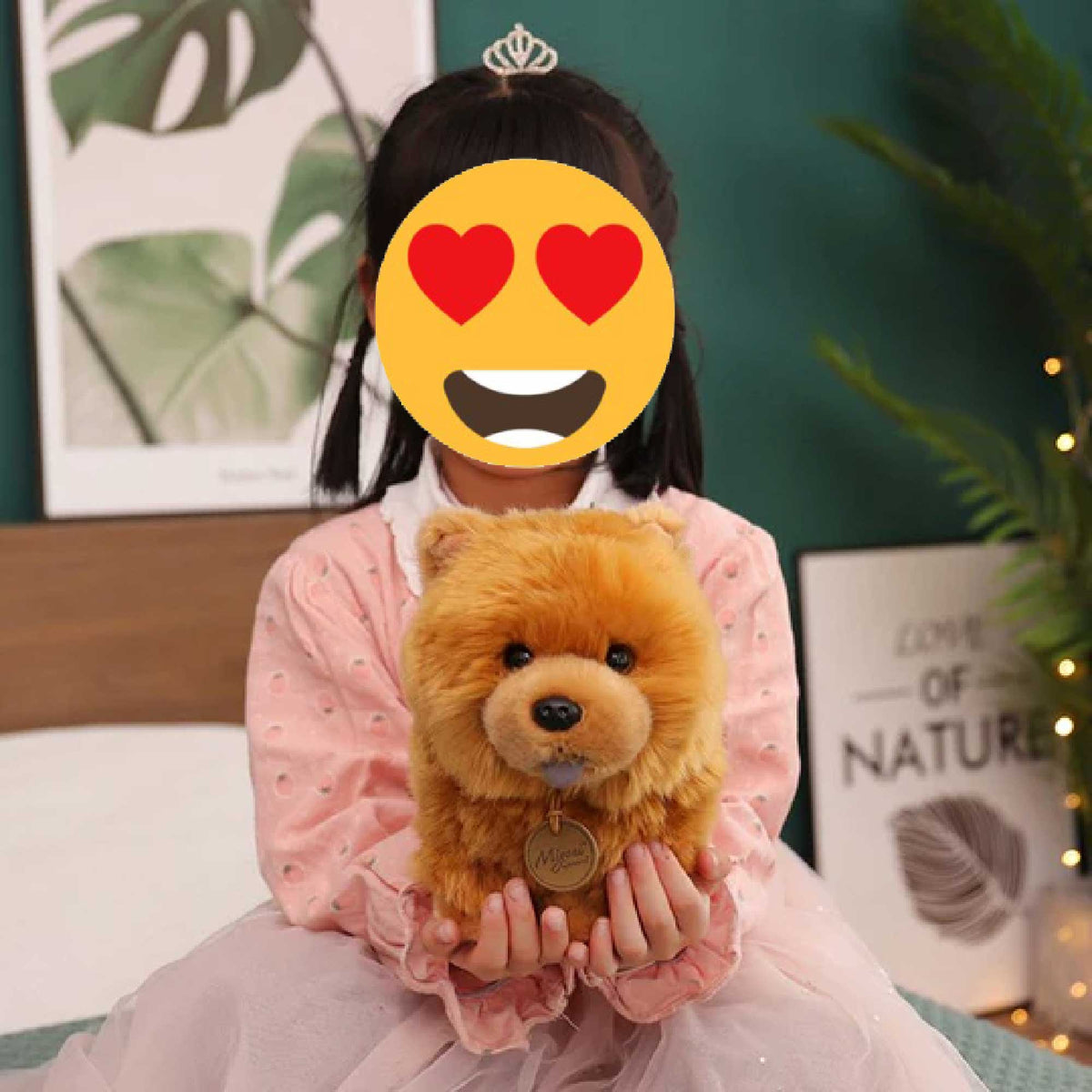 Fuzzy Chow Chow Stuffed Animal Plush Toy - Main Image