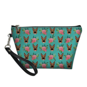 German Shepherd Love Multipurpose Pouches-Accessories-Accessories, Bags, Dogs, German Shepherd-Smiling German Shepherd Faces with Flowers and Green Background-4